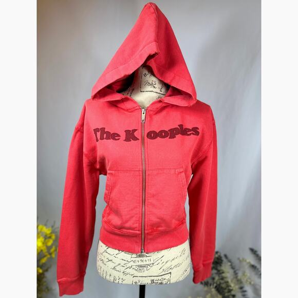 The Kooples Text-Appliqué Zip-Through Cotton-Jersey Hoodie 4 - Picture 7 of 16